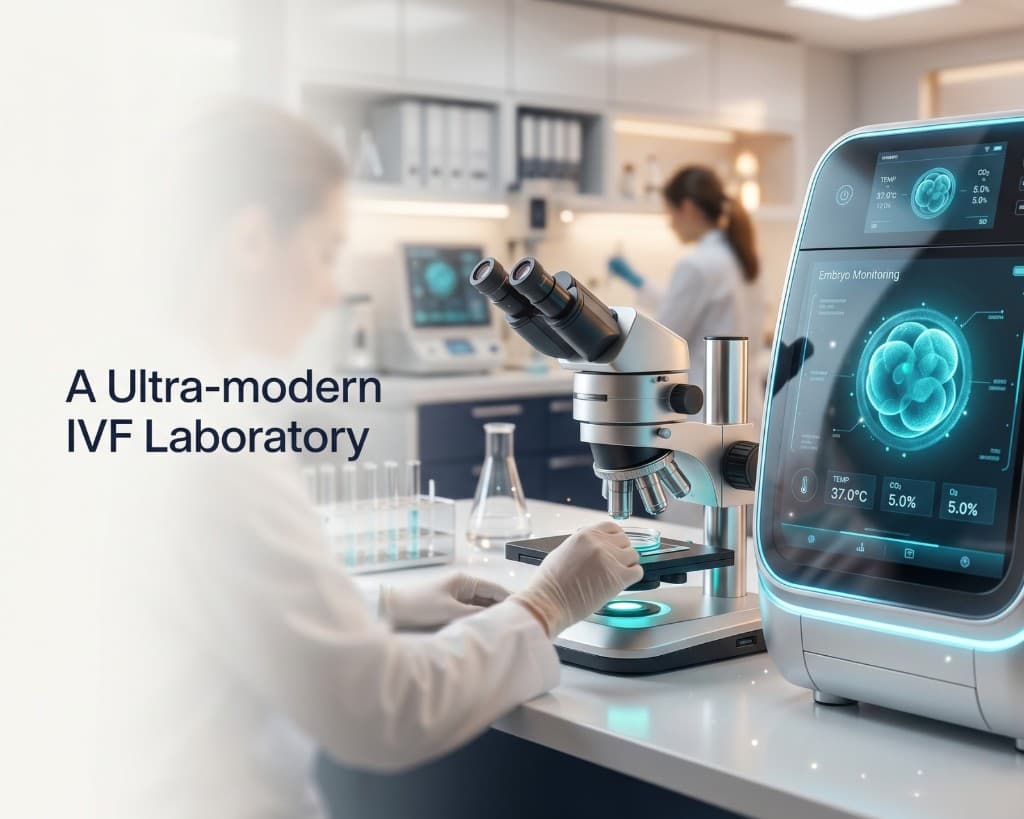 Modern IVF laboratory — clinical equipment and environment