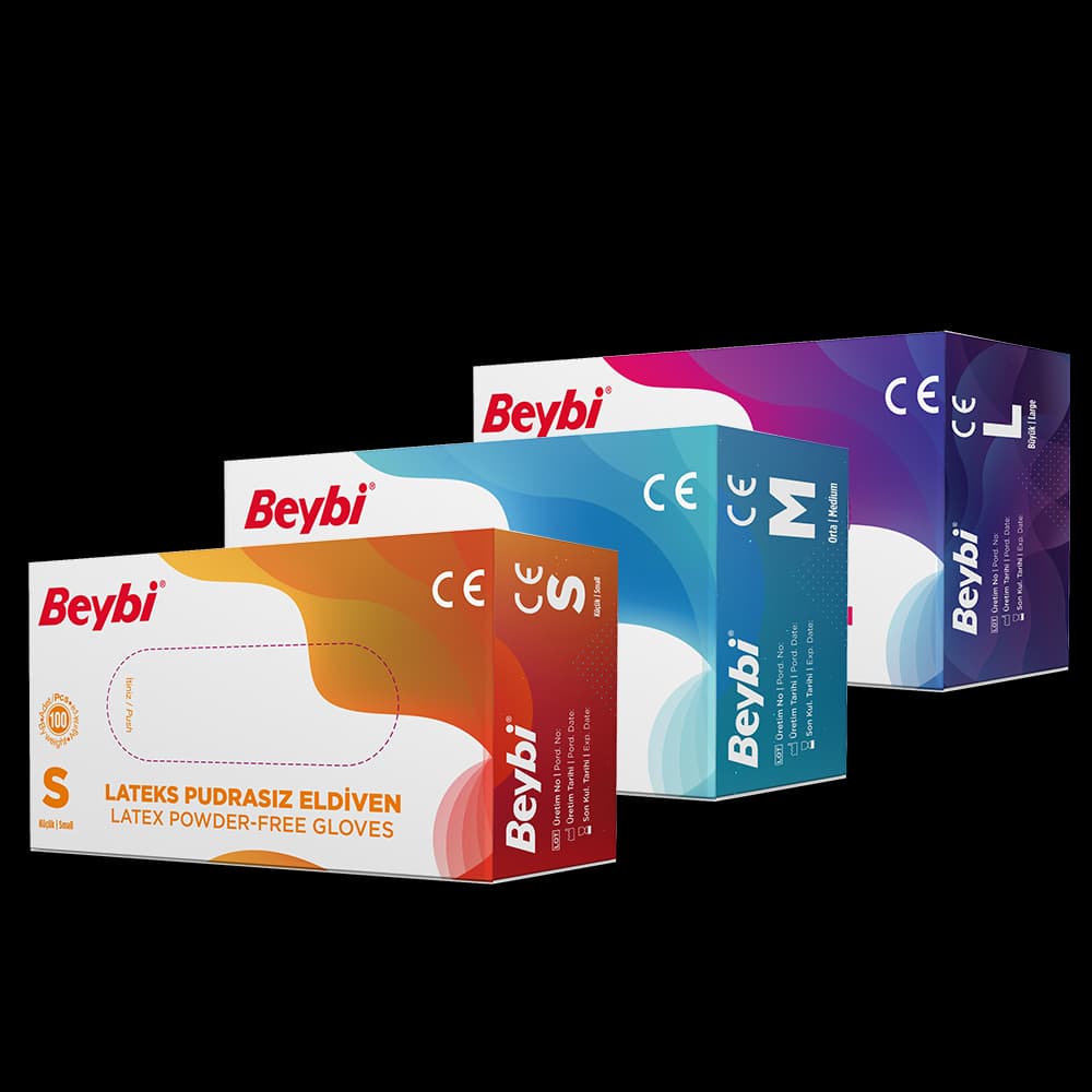 Latex Powder Free Gloves Box of 100