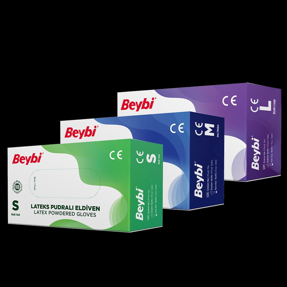 Latex Powdered Gloves Box of 100
