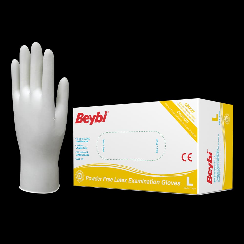 Powder Free Latex Examination Gloves - Box of 100 — 1