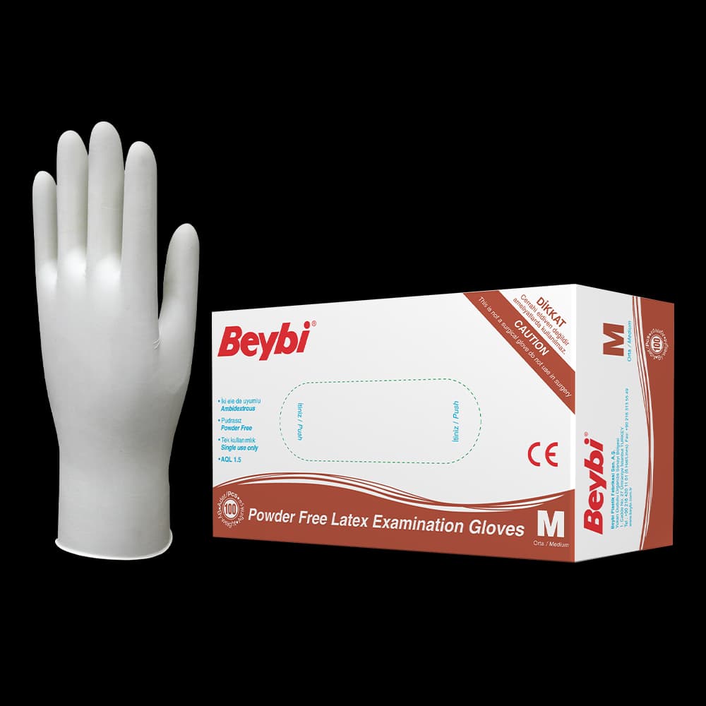 Powder Free Latex Examination Gloves - Box of 100 — 2