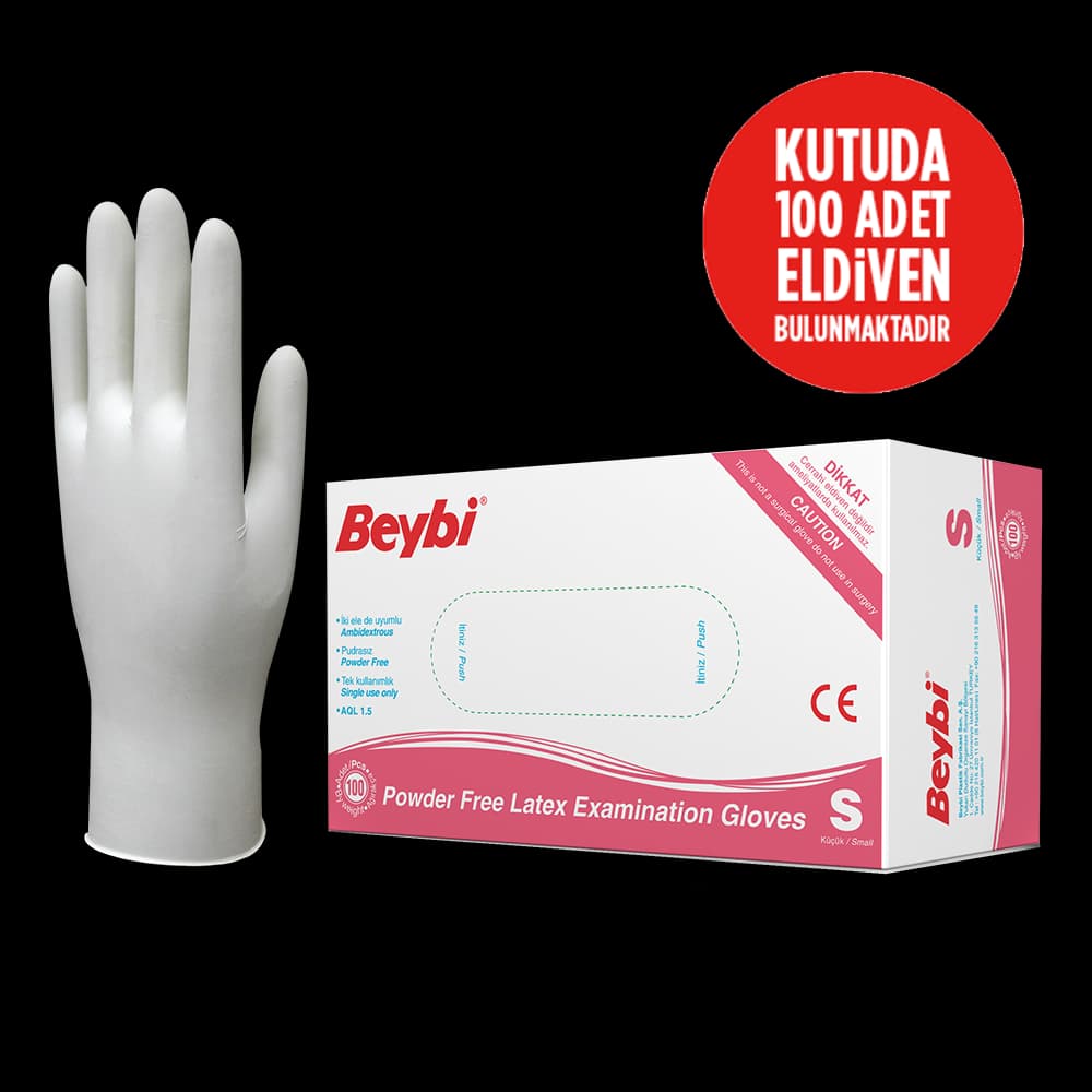 Powder Free Latex Examination Gloves - Box of 100 — 3