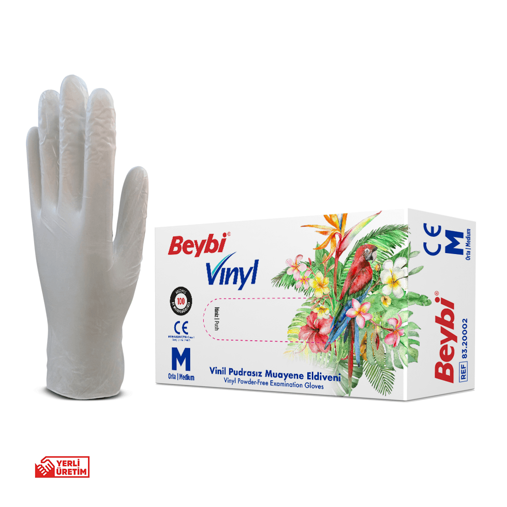 Vinyl Powder Free Examination Gloves Box of 100